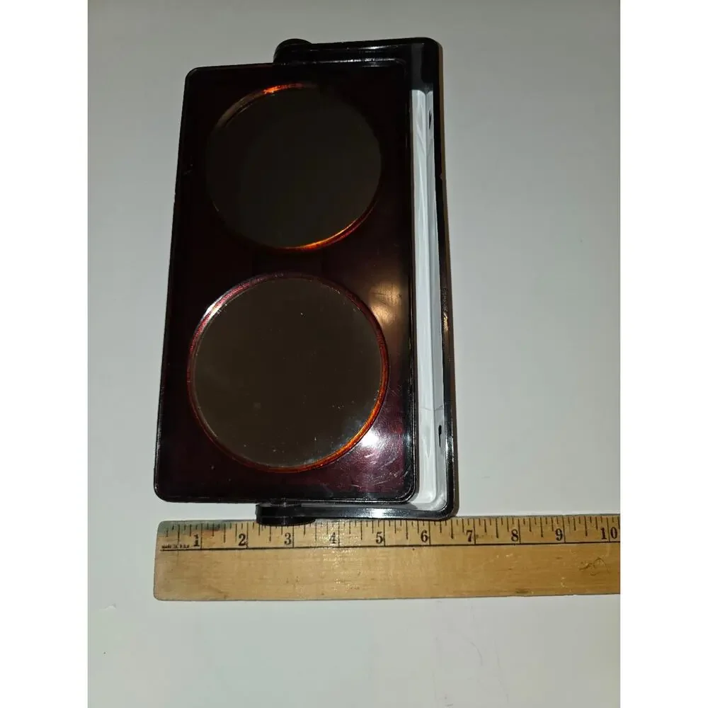 Vitg Lucite Vanity Mirror Double Sided Magnification Reddish Brown Wall-Mounted